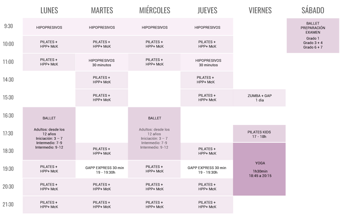 Horarios sala Zen