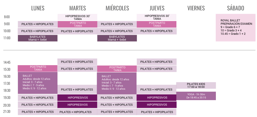 Horarios sala Zen